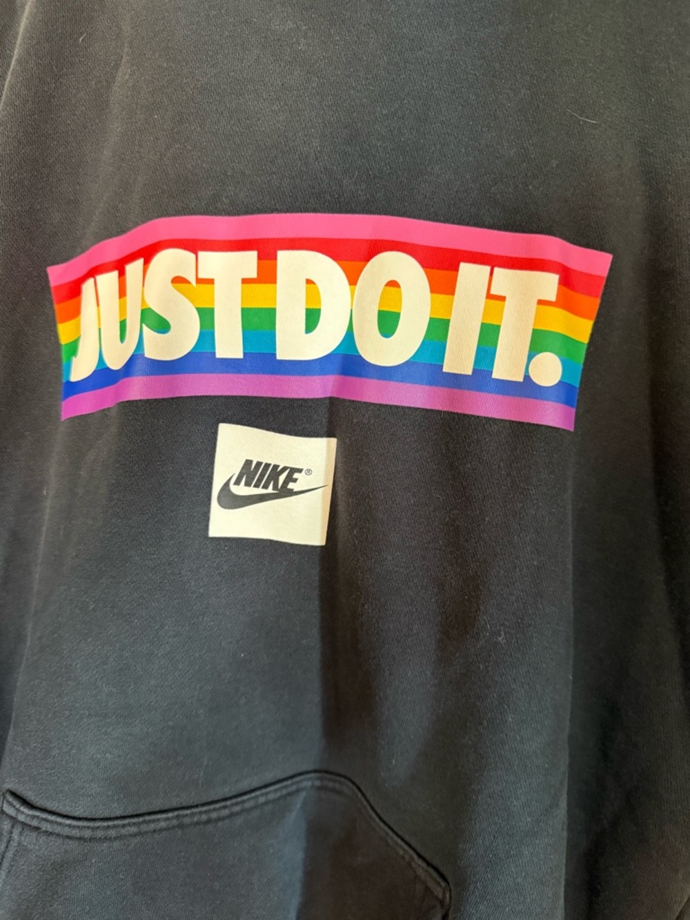 Nike Be True Pullover Hoodie Black / Multicolor Men's Size medium LGBT pride - Picture 4 of 7